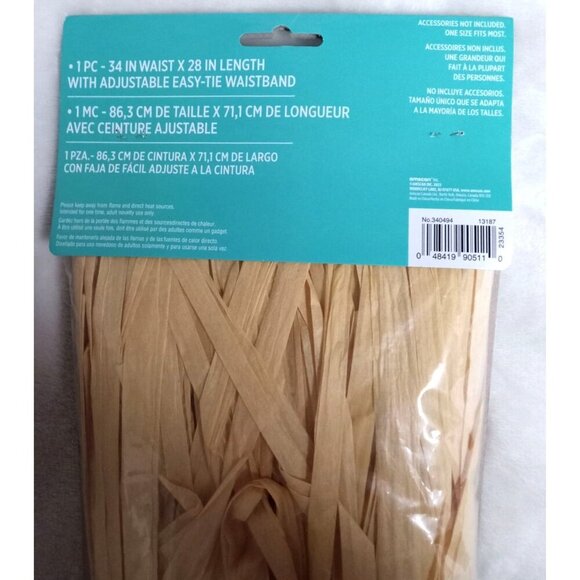 1 Adult Long Hula Skirt With Adjustable Waistband - 34" Waist X 28" Length NWT - Picture 2 of 2